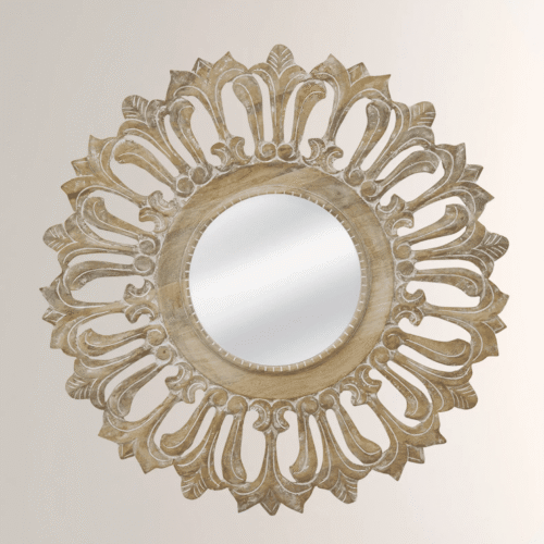 Handcarved Wooden Wall Mirror