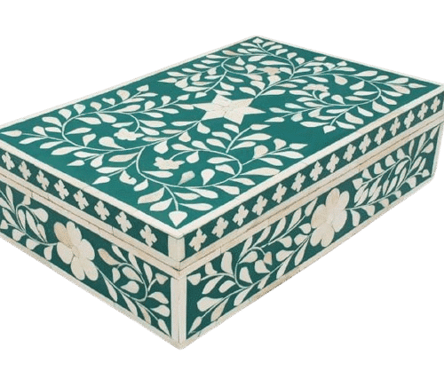 Floral Bone Inlay Box