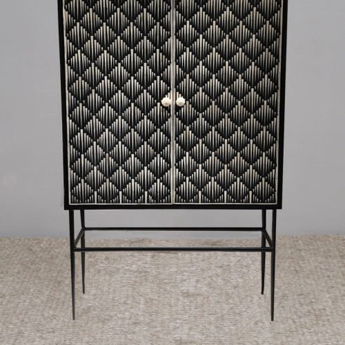 Arrow Bone Inlay Bar Cabinet