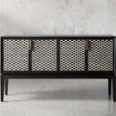 Fish Scale Bone Inlay Bar Cabinet
