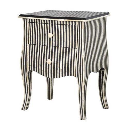 Striped Bone Inlay Bedside French