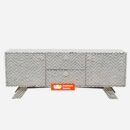 Chevron Bone Inlay Entertainment Unit - Black
