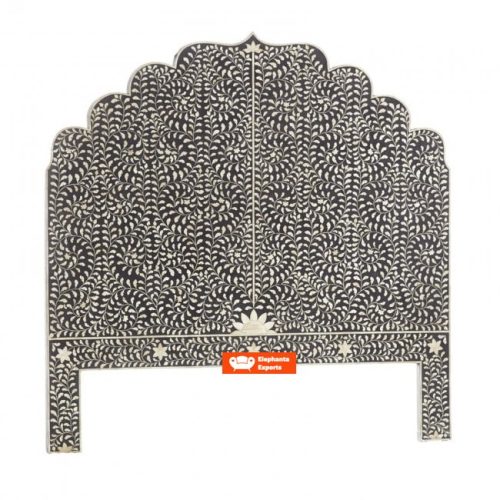 Black Bone Inlay Floral Headboard / Bedhead