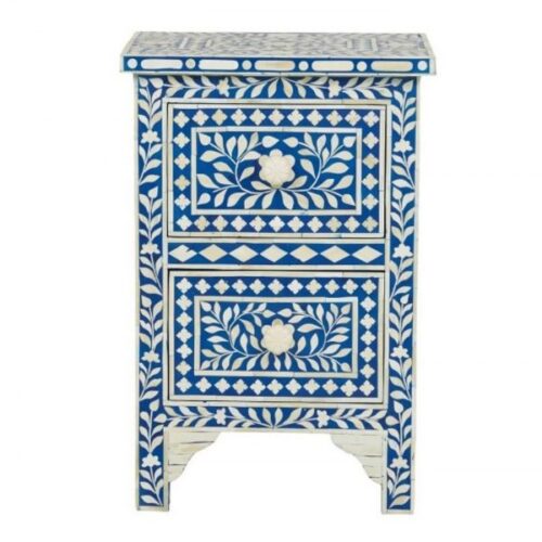 Floral 2 Drawer Bone Inlay Bedside
