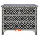 Bone Inlay Ikat Chest of 4 Drawers in Black