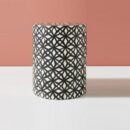 Bone Inlay Geo Drum / Stool in Black