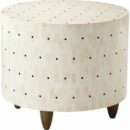 Stylish Bone Inlay Round End Table