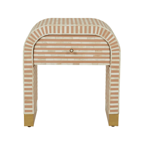 Bone Inlay Waterfall Bedside