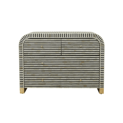 Bone Inlay Waterfall Chest of 4 Drawers