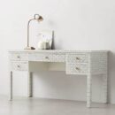 Richa Bone Inlay Geometric Five Drawer Desk