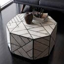Manhattan Bone Inlay Coffee Table in White and Black