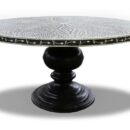 Bone Inlay Dining Table Leaf Black
