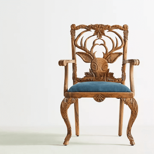 Handcarved Deer Armchair