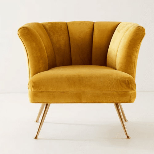 Petunia Scalloped Velvet Chair