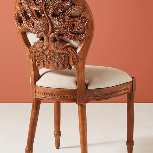 Handcarved Peacock Dining Chair