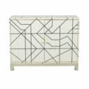 Geometric Bone Inlay Cabinet in Black and White