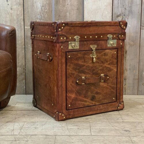 Handmade Indian Leather Bar Trunk