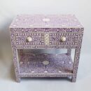 Lavender Floral Bone Inlay Bedside