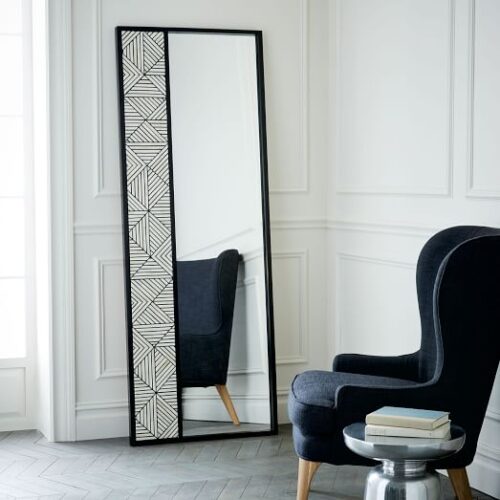 Optical Bone Inlay Floor Mirror