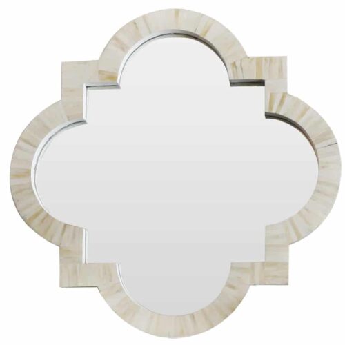 Quatrefoil Bone Inlay Mirror