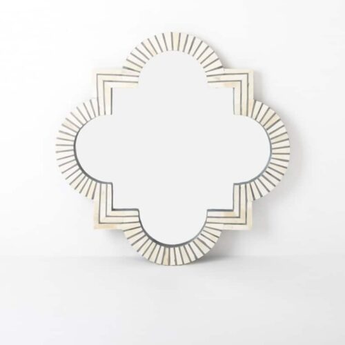 Quatrefoil Bone Inlay Mirror Striped