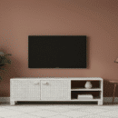 Geometric Bone Inlay Media Console / Entertainment Unit in Grey