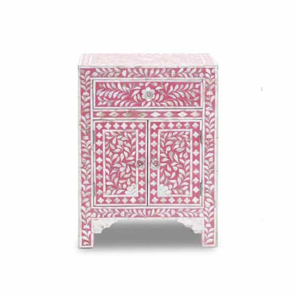 Charlotte Pearl Inlay Floral Nightstand