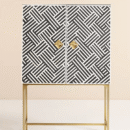 Striped Bone Inlay Bar Cabinet