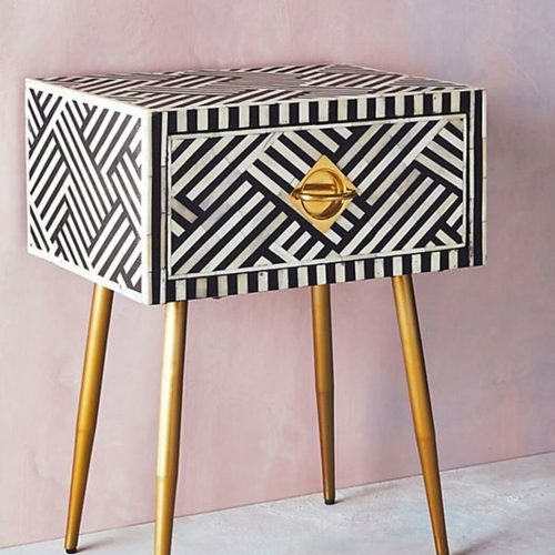 Optical Nightstand Bone Inlay