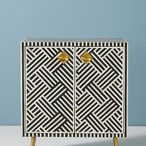 Optical Bone Inlay Cabinet in Black