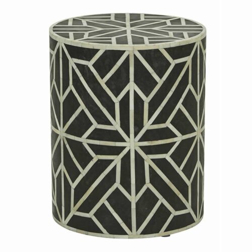 Spider Bone Inlay Round Stool