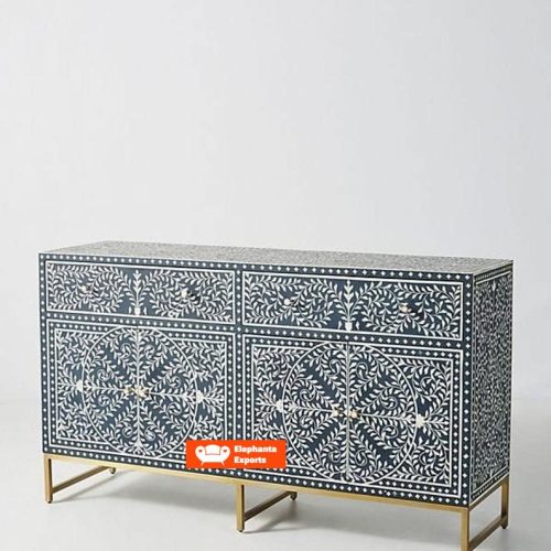 Floral Intertwine Bone Inlay Sideboard / Buffet