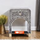 Trisha Bone Inlay Bedside Waterfall Floral Black