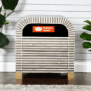Bone Inlay Bedside Waterfall Striped Grey