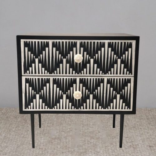 Arrow Black Bone Inlay Bedside
