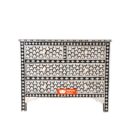 Bone Inlay Targua Chest of 4 Drawers in Black