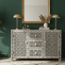Bone Inlay Sideboard Geo Lattice In Grey