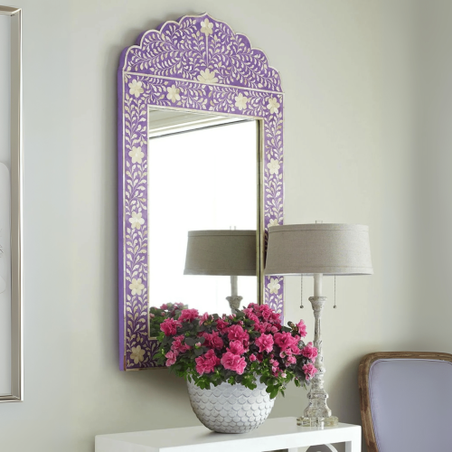 Jagan Floral Bone Inlay Wall Mirror