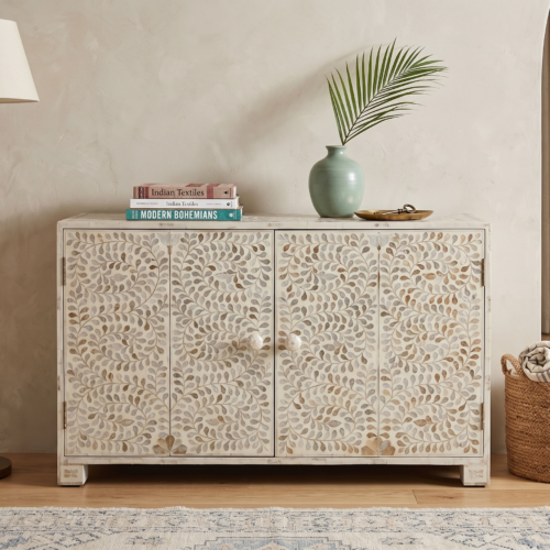Mother of Pearl Inlay Sideboard / Buffet in White