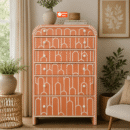 Tall Boy Arch Bone Inlay Chest of Drawers